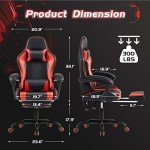 Shahoo Gaming Chair with Footrest and Massage