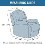 Plush Velvet Recliner Chair Cover - Grey