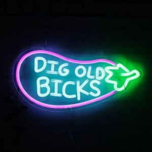 Funny Eggplant Neon Sign for Man Cave Decor