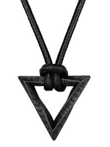 Norse Runes Triangle Ring Necklace for Men