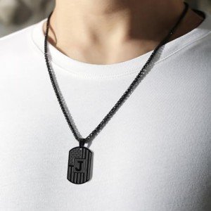 Personalized American Flag Dog Tag Necklace for Men