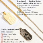 Personalized American Flag Dog Tag Necklace for Men