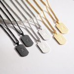 Personalized American Flag Dog Tag Necklace for Men