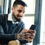 Tiger Eye Black Leather Bracelet for Men