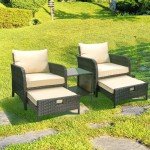 5-Piece Outdoor Conversation Set with Cushions