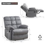 Comfy Gray Rocker Recliner for Mancave Relaxation