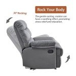 Comfy Gray Rocker Recliner for Mancave Relaxation