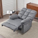 Comfy Gray Rocker Recliner for Mancave Relaxation