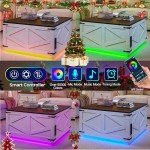 Rustic Lift Top Coffee Table with LED Storage