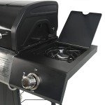 Outdoor BBQ Propane Grill with Side Burner & Wheels