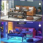 Modern Lift Top Coffee Table with LED Light