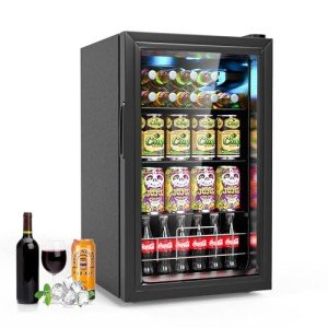 Geekman Freestanding Beverage Fridge for 120 Cans