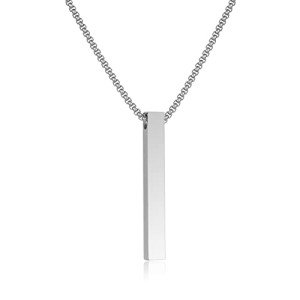 Mancave Men's Stainless Steel Rectangle Bar Necklace