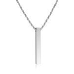Mancave Men's Stainless Steel Rectangle Bar Necklace