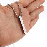 Mancave Men's Stainless Steel Rectangle Bar Necklace