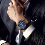 Stylish Brown Leather Chronograph Watch for Men