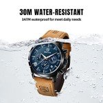 Stylish Brown Leather Chronograph Watch for Men