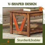 WLIVE 43" Rustic Coffee Table with Storage Shelf