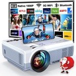 FUDONI 1080P WiFi Bluetooth Portable Movie Projector