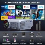 FUDONI 1080P WiFi Bluetooth Portable Movie Projector