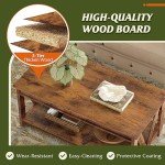 WLIVE 43" Rustic Coffee Table with Storage Shelf