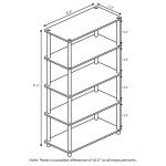 Furinno 5-Tier Multipurpose Shelf - Dark Cherry/Black