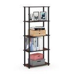Furinno 5-Tier Multipurpose Shelf - Dark Cherry/Black