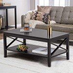 ChooChoo Oxford Black Wood Coffee Table with Storage
