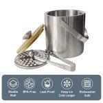 Stylish Double Wall Insulated Ice Bucket with Lid