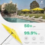 7.5FT Yellow Patio Umbrella with Tilt & Crank