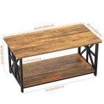 Walnut Farmhouse Coffee Table with X-Frame Design