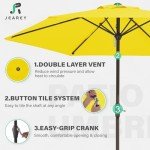 7.5FT Yellow Patio Umbrella with Tilt & Crank