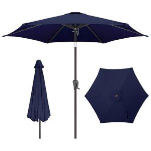 Navy Blue 7.5 ft Patio Umbrella with Tilt