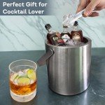Stylish Double Wall Insulated Ice Bucket with Lid