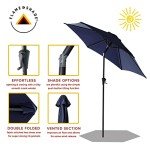 Navy Blue 7.5 ft Patio Umbrella with Tilt