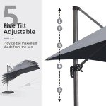 Purple Leaf 10ft Outdoor Offset Patio Umbrella