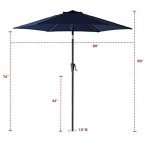 Navy Blue 7.5 ft Patio Umbrella with Tilt