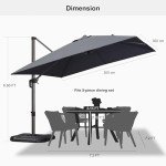 Purple Leaf 10ft Outdoor Offset Patio Umbrella