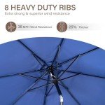 Blue 9 Ft Outdoor Umbrella with Tilt and Crank