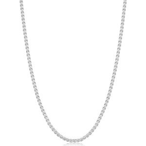 Men's Silver Tone Wheat Chain Necklace - 20 Inch
