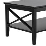 ChooChoo Oxford Black Wood Coffee Table with Storage