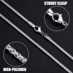 Men's Silver Tone Wheat Chain Necklace - 20 Inch