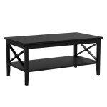 ChooChoo Oxford Black Wood Coffee Table with Storage