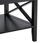 ChooChoo Oxford Black Wood Coffee Table with Storage