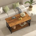 Walnut Farmhouse Coffee Table with X-Frame Design