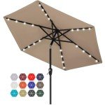 Solar LED Patio Umbrella with Lights – 7.5FT
