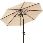 Beige 9 FT Patio Umbrella with Tilt and Crank