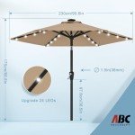 Solar LED Patio Umbrella with Lights – 7.5FT
