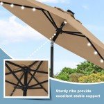 Solar LED Patio Umbrella with Lights – 7.5FT