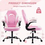 Ergonomic Big & Tall Gaming Desk Chair – White-Pink